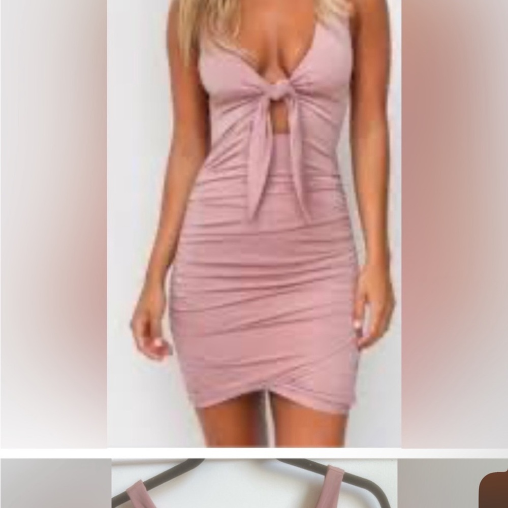 NWT Revolve tiger mist Nordstrom Tie front mini dress scrunch sexy going out